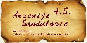 Arsenije Sandulović vizit kartica